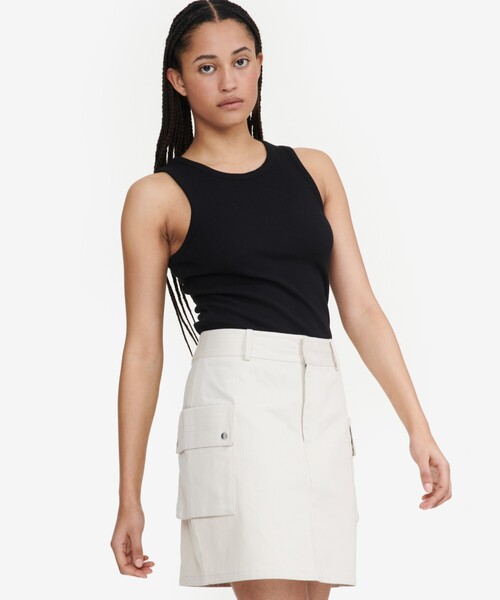 AIGLE（エーグル）の「リブタンクトップ（タンクトップ・レディース・ホワイト/ブラック・XS/S/M/L）」の5枚目の写真