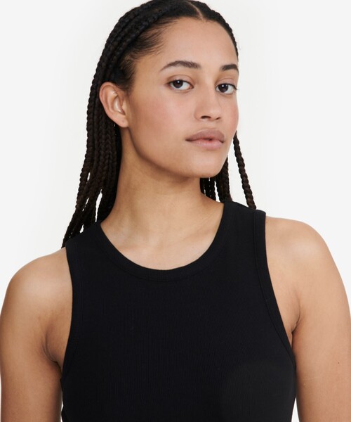 AIGLE（エーグル）の「リブタンクトップ（タンクトップ・レディース・ホワイト/ブラック・XS/S/M/L）」の3枚目の写真