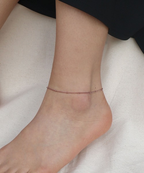 CEMONEMO（セモネモ）の「【金属アレルギー対応】 ボールチェーン アンクレット / サージカルステンレス 316L（アンクレット・レディース・ピンクゴールド/ゴールド/シルバー・FREE）」の3枚目の写真