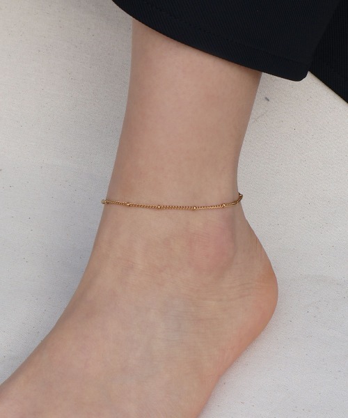 CEMONEMO（セモネモ）の「【金属アレルギー対応】 ボールチェーン アンクレット / サージカルステンレス 316L（アンクレット・レディース・ピンクゴールド/ゴールド/シルバー・FREE）」の11枚目の写真
