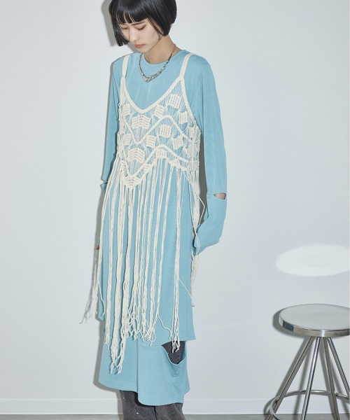 THE YOn（ザヨン）の「トーションレースフリンジヘムキャミトップス（キャミソール・レディース・ナチュラル/ブラック・FREE）」の21枚目の写真