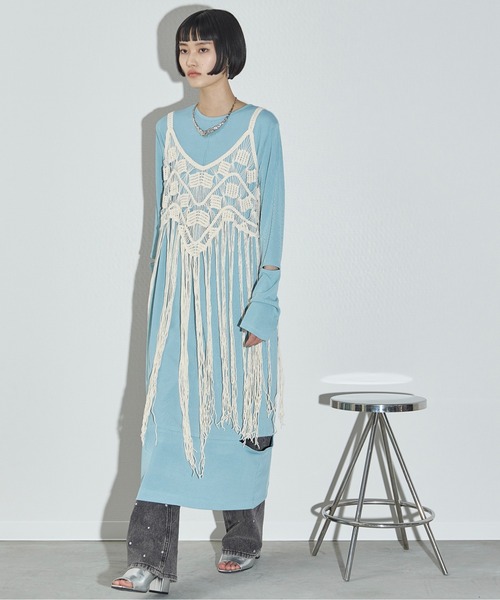 THE YOn（ザヨン）の「トーションレースフリンジヘムキャミトップス（キャミソール・レディース・ナチュラル/ブラック・FREE）」の5枚目の写真