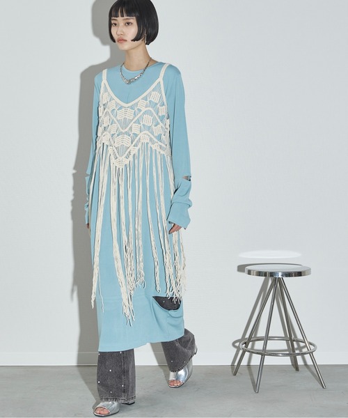 THE YOn（ザヨン）の「トーションレースフリンジヘムキャミトップス（キャミソール・レディース・ナチュラル/ブラック・FREE）」の8枚目の写真