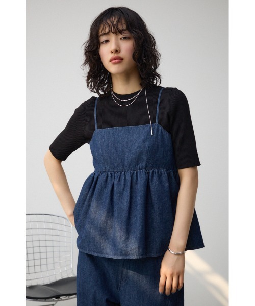 AZUL by moussy(アズールバイマウジー)の「バックオープンキャミブラウス(タンクトップ・レディース・ブラック/ブルー・FREE)」の15枚目の写真
