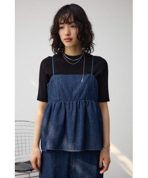 AZUL by moussy(アズールバイマウジー)の「バックオープンキャミブラウス(タンクトップ・レディース・ブラック/ブルー・FREE)」の17枚目の写真