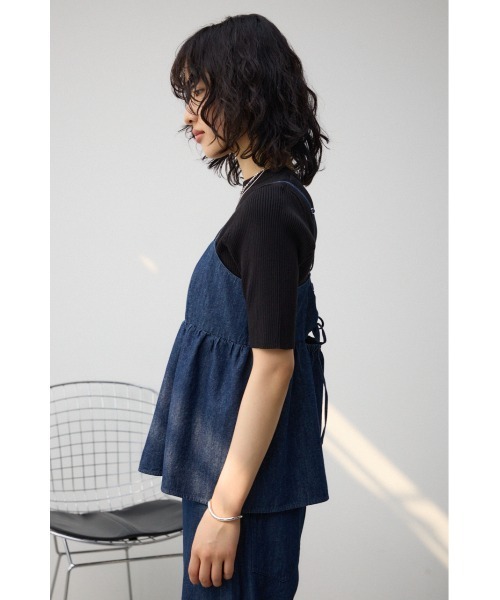 AZUL by moussy(アズールバイマウジー)の「バックオープンキャミブラウス(タンクトップ・レディース・ブラック/ブルー・FREE)」の18枚目の写真