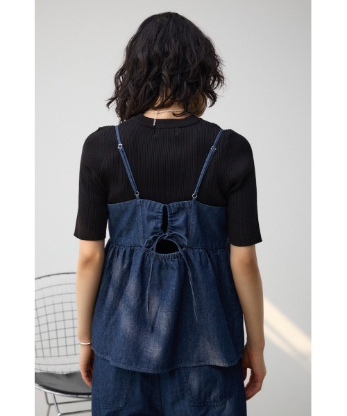 AZUL by moussy(アズールバイマウジー)の「バックオープンキャミブラウス(タンクトップ・レディース・ブラック/ブルー・FREE)」の19枚目の写真