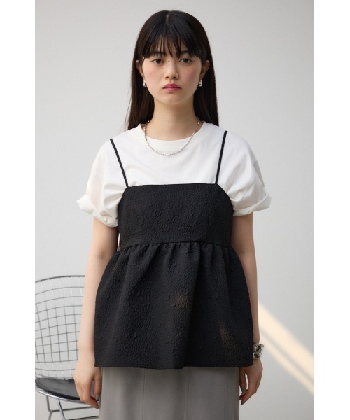 AZUL by moussy(アズールバイマウジー)の「バックオープンキャミブラウス(タンクトップ・レディース・ブラック/ブルー・FREE)」の6枚目の写真