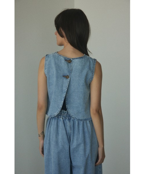 MOUSSY マウジー　BACK BELT DENIM ベスト デニムベスト MOUSSY DENIM ベスト BLU -ファッション通販 FASHION WALKER