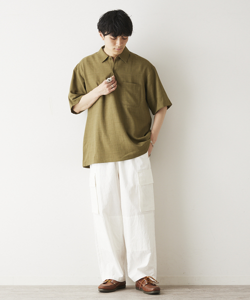 ARMY TWILL（アーミーツイル）の「ARMY TWILL / アーミーツイル 別注 綿/麻 スラブカーゴパンツ（カーゴパンツ・メンズ・ブラック/ホワイト/グリーン・MEDIUM/LARGE）」の7枚目の写真