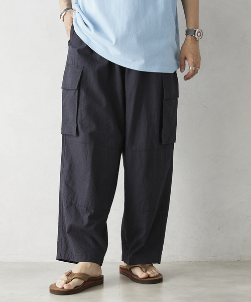 ARMY TWILL（アーミーツイル）の「ARMY TWILL / アーミーツイル 別注 綿/麻 スラブカーゴパンツ（カーゴパンツ・メンズ・ブラック/ホワイト/グリーン・MEDIUM/LARGE）」の21枚目の写真