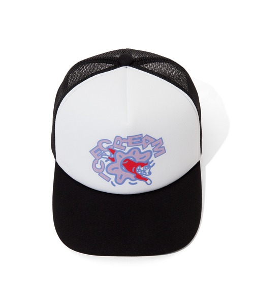ICECREAM(アイスクリーム)の「ICECREAM x YOPPI TRUCKER CAP(キャップ・メンズ・ホワイト×ブラック・ONE SIZE)」の4枚目の写真