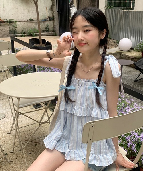GEMEDA(ジェメダ)の「新色展開/ストライプ キャミソール(キャミソール・レディース・ライトピンク/ライトブルー/ライトグリーン/レッド/ピンク・M)」の20枚目の写真