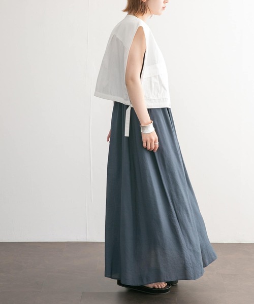 KBF（ケイビーエフ）の「『2サイズ展開』カップインギャザーキャミワンピース（ワンピース・レディース・アイボリー/ブラック/ネイビー・38/36）」の13枚目の写真