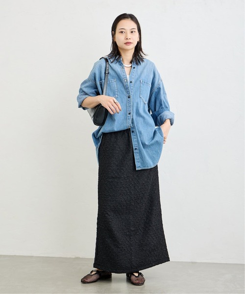 JOURNAL STANDARD(ジャーナルスタンダード)の「シャーリングタイトスカート(スカート・レディース・ブラック・FREE)」の2枚目の写真