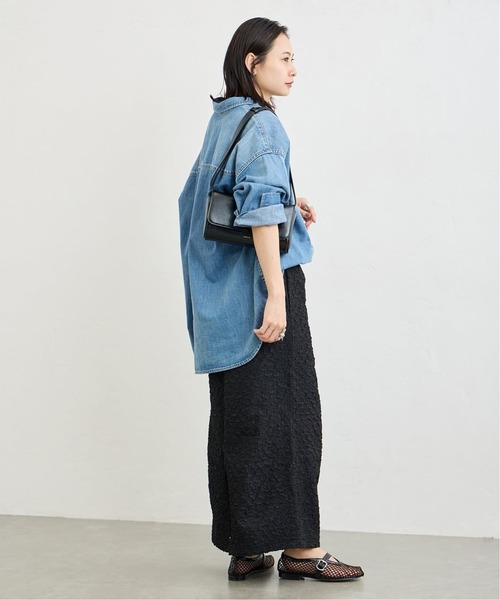 JOURNAL STANDARD(ジャーナルスタンダード)の「シャーリングタイトスカート(スカート・レディース・ブラック・FREE)」の4枚目の写真