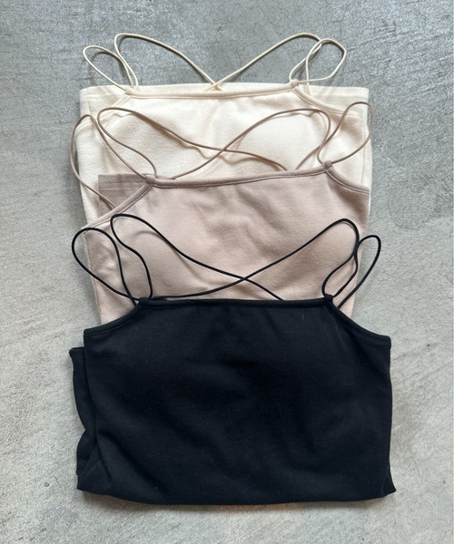 lawgy(ラウジー)の「smooth double strap cami / スムースダブルストラップキャミ(キャミソール・レディース・ベージュ/アイボリー/ブラック・FREE)」の11枚目の写真