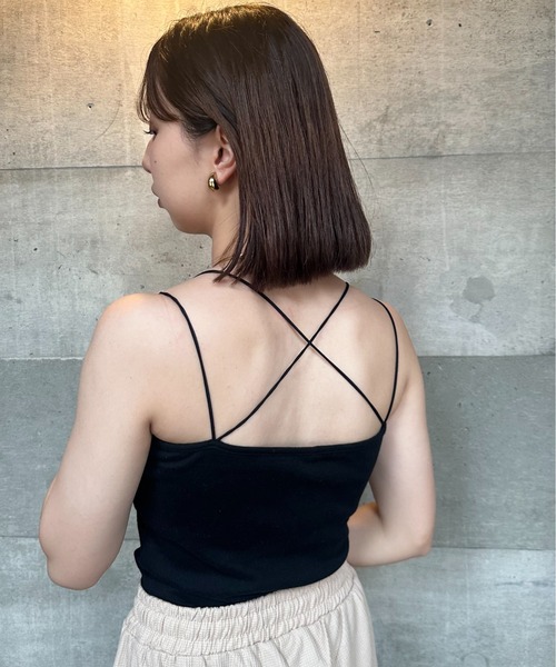 lawgy(ラウジー)の「smooth double strap cami / スムースダブルストラップキャミ(キャミソール・レディース・ベージュ/アイボリー/ブラック・FREE)」の9枚目の写真