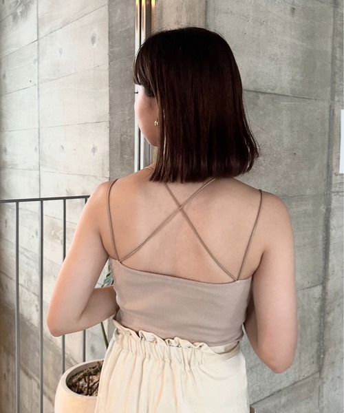 lawgy(ラウジー)の「smooth double strap cami / スムースダブルストラップキャミ(キャミソール・レディース・ベージュ/アイボリー/ブラック・FREE)」の8枚目の写真