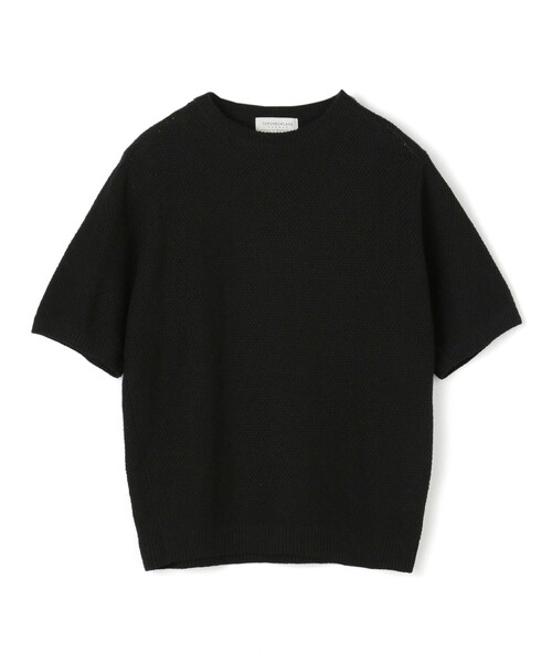 未使用/トゥモローランド　メンズ　スビンコットン クルーネックデザインニット半袖 TOMORROWLAND｜トゥモローランド｜コットン クルーネック半袖