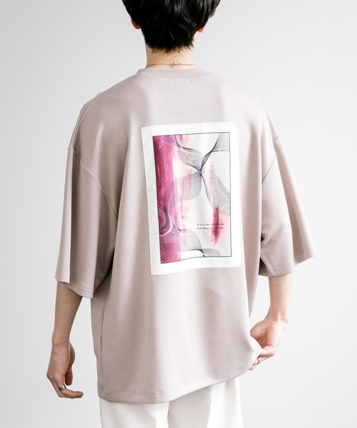 Rocky Monroe(ロッキーモンロー)の「接触冷感とろみポンチ オーバーサイズ貼付プリント半袖Tシャツ(Tシャツ/カットソー・メンズ・ホワイト系/ブルーグリーン/ブラック/ホワイト/グレイッシュベージュ/ブラック系・L/M)」の8枚目の写真