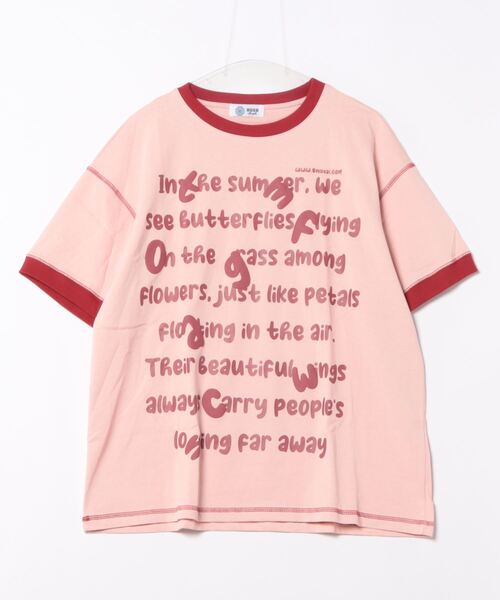 HOOK（フック）の「【HOOK】for girls　ステッチリンガーTEE (SS)（Tシャツ/カットソー・レディース・ピンク/クリーム・M/L/XL）」の16枚目の写真