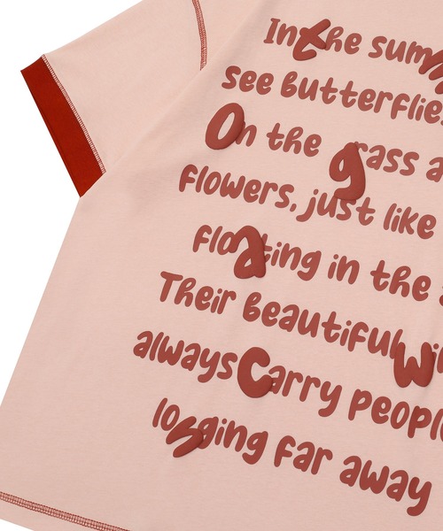 HOOK（フック）の「【HOOK】for girls　ステッチリンガーTEE (SS)（Tシャツ/カットソー・レディース・ピンク/クリーム・M/L/XL）」の12枚目の写真