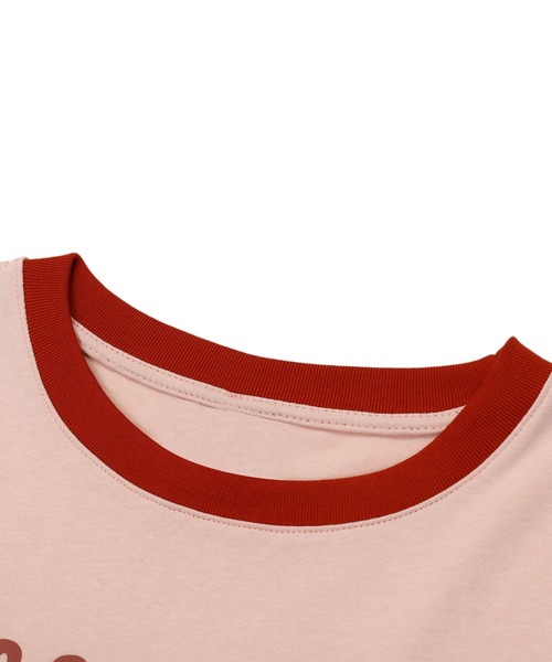 HOOK（フック）の「【HOOK】for girls　ステッチリンガーTEE (SS)（Tシャツ/カットソー・レディース・ピンク/クリーム・M/L/XL）」の13枚目の写真