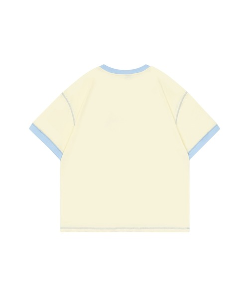 HOOK（フック）の「【HOOK】for girls　ステッチリンガーTEE (SS)（Tシャツ/カットソー・レディース・ピンク/クリーム・M/L/XL）」の5枚目の写真