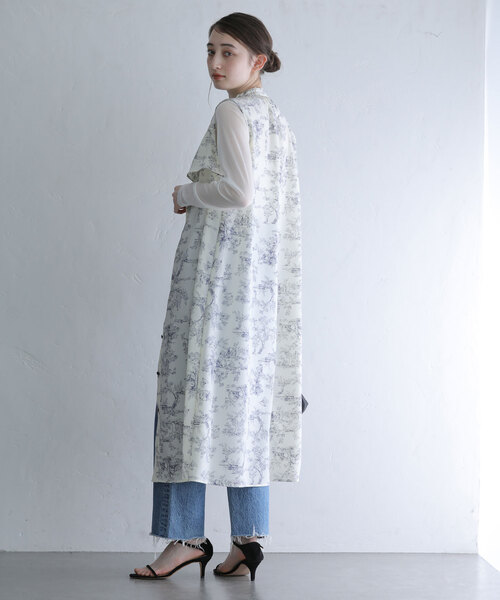 La TOTALITE(ラトータリテ)の「バンドカラープリントシャツワンピース(シャツワンピース・レディース・ベージュ/アイボリー・38/36)」の6枚目の写真