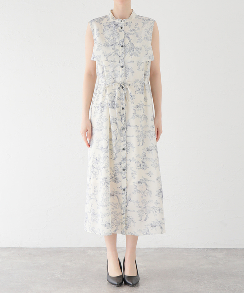 La TOTALITE(ラトータリテ)の「バンドカラープリントシャツワンピース(シャツワンピース・レディース・ベージュ/アイボリー・38/36)」の12枚目の写真