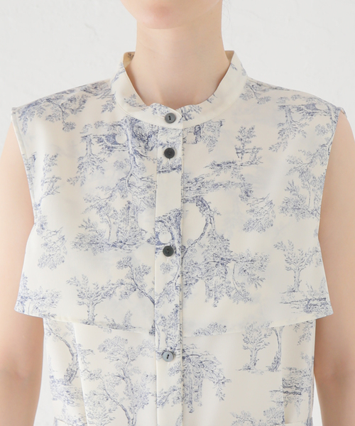 La TOTALITE(ラトータリテ)の「バンドカラープリントシャツワンピース(シャツワンピース・レディース・ベージュ/アイボリー・38/36)」の15枚目の写真