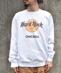 【ヴィンテージ古着】80's Hard Rock CAFE / ハードロックカフェ ロゴ プリント クルーネックスウェット USA製