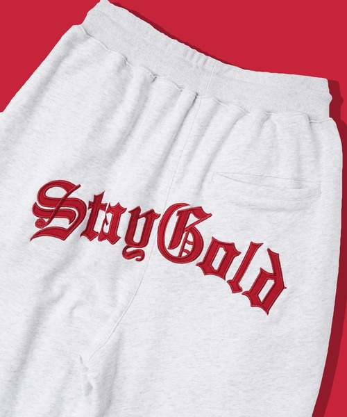 STAY GOLD（ステイゴールド）の「【STAYGOLD】バックロゴ スウェットパンツ / 【セットアップ対応】綿100% 裏毛 イージーパンツ（スウェットパンツ・メンズ・ブラック/アイボリー/アッシュ/グリーン/ブラウン・M/L）」の4枚目の写真