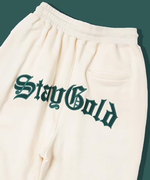 STAY GOLD（ステイゴールド）の「【STAYGOLD】バックロゴ スウェットパンツ / 【セットアップ対応】綿100% 裏毛 イージーパンツ（スウェットパンツ・メンズ・ブラック/アイボリー/アッシュ/グリーン/ブラウン・M/L）」の2枚目の写真