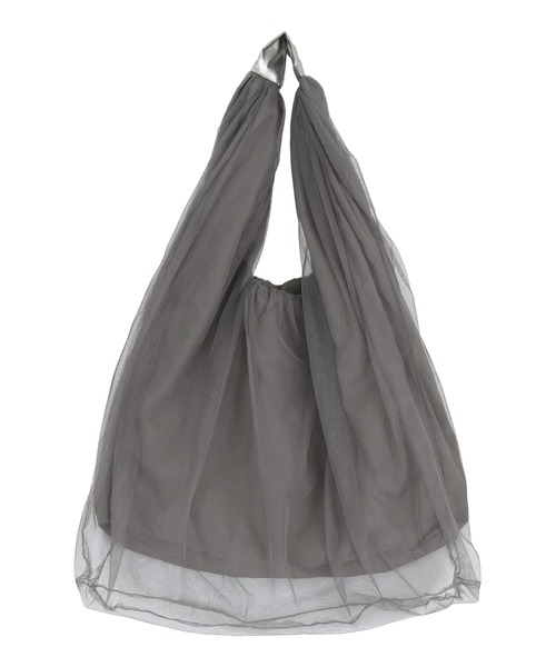 titivate（ティティベイト）の「チュールレイヤードトートバッグ（トートバッグ・レディース・ブルー/チャコール/オフホワイト/ブラック・FREE）」の3枚目の写真