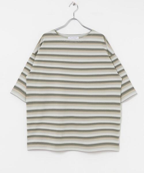 URBAN RESEARCH(アーバンリサーチ)の「マルチボーダーボートネックTシャツ(Tシャツ/カットソー・メンズ・グレー系その他/ブラウン系その他・MEDIUM/LARGE)」の6枚目の写真