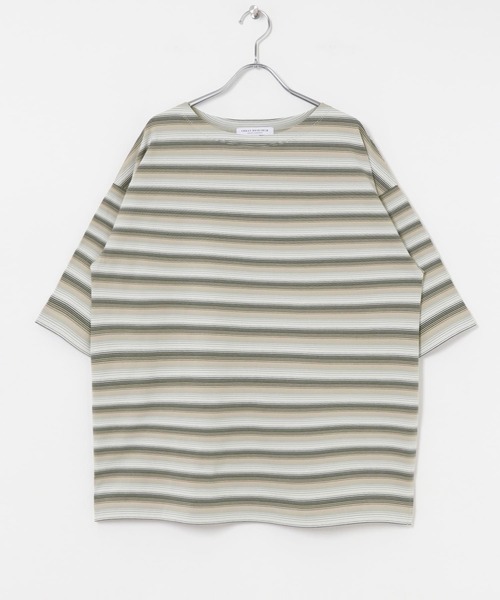 セール】マルチボーダーボートネックTシャツ（Tシャツ