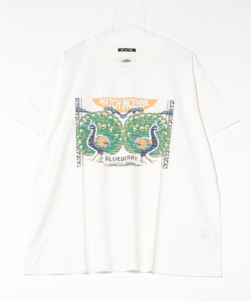 チャイハネ（チャイハネ）の「【チャイハネ】マッチ香プリントTシャツL（Tシャツ/カットソー・メンズ・ブラック/カーキ/オフホワイト/ブラウン/グリーン/レッド/ネイビー/ホワイト/オレンジ/ブルー系その他/ライトベージュ/レッド系その他・L）」の2枚目の写真