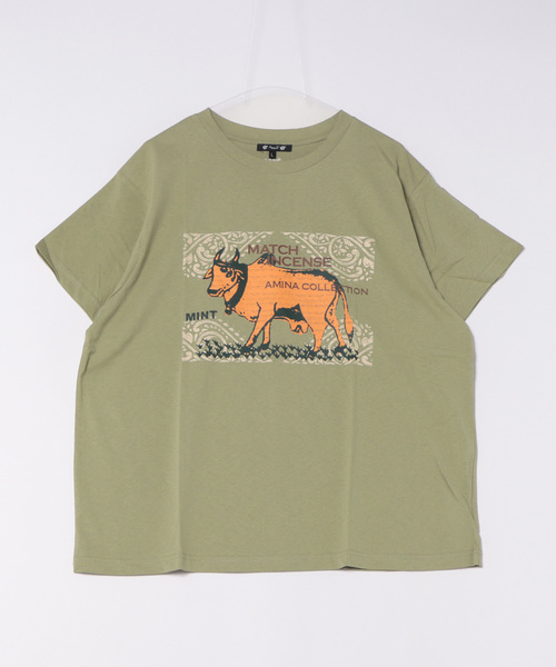 チャイハネ（チャイハネ）の「【チャイハネ】マッチ香プリントTシャツL（Tシャツ/カットソー・メンズ・ブラック/カーキ/オフホワイト/ブラウン/グリーン/レッド/ネイビー/ホワイト/オレンジ/ブルー系その他/ライトベージュ/レッド系その他・L）」の6枚目の写真