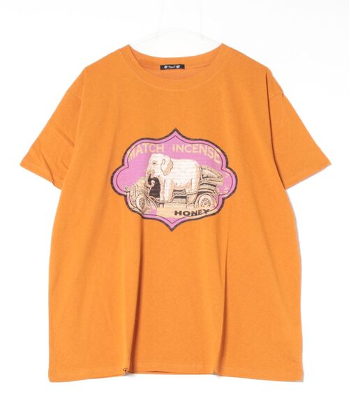 チャイハネ（チャイハネ）の「【チャイハネ】マッチ香プリントTシャツL（Tシャツ/カットソー・メンズ・ブラック/カーキ/オフホワイト/ブラウン/グリーン/レッド/ネイビー/ホワイト/オレンジ/ブルー系その他/ライトベージュ/レッド系その他・L）」の12枚目の写真