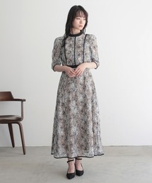 Callarus | 〔Callarus〕【結婚式・お呼ばれ・パーティー・オケージョンドレス】裏地配色パイピング使い総レースワンピースドレス(ドレス)