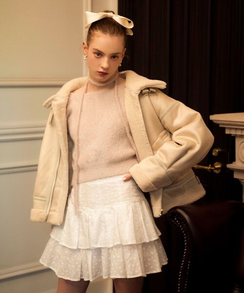 MAJESTIC LEGON(マジェスティックレゴン)の「ティアードフリルミニスカパン(その他パンツ・レディース・ブラック系その他/ホワイト系その他/ブラウン系その他2/ブラック/アイボリー/グレー系その他・MEDIUM)」の3枚目の写真