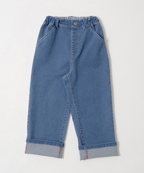 b・ROOM（ビールーム）の「アソートペインターパンツ(裾折タイプ)（デニムパンツ・キッズ・サックスブルー/モスグリーン/ネイビー・100cm/110cm/120cm/130cm/140cm/150cm）」の17枚目の写真