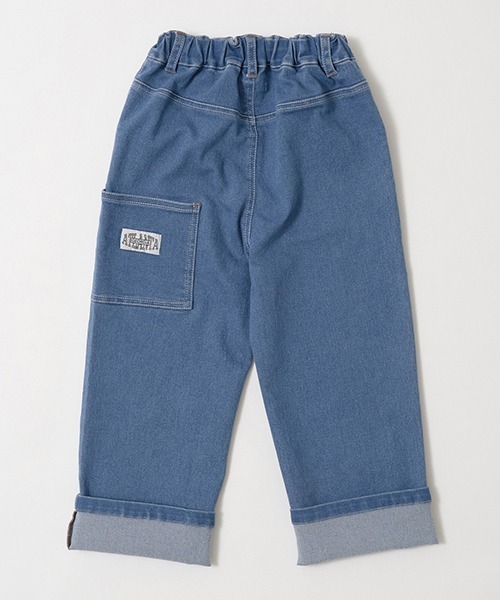 b・ROOM（ビールーム）の「アソートペインターパンツ(裾折タイプ)（デニムパンツ・キッズ・サックスブルー/モスグリーン/ネイビー・100cm/110cm/120cm/130cm/140cm/150cm）」の18枚目の写真