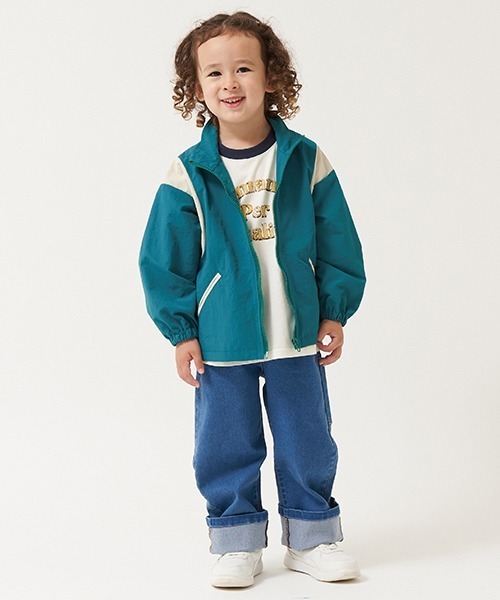 b・ROOM（ビールーム）の「アソートペインターパンツ(裾折タイプ)（デニムパンツ・キッズ・サックスブルー/モスグリーン/ネイビー・100cm/110cm/120cm/130cm/140cm/150cm）」の11枚目の写真