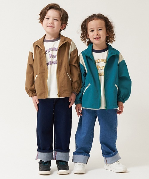 b・ROOM（ビールーム）の「アソートペインターパンツ(裾折タイプ)（デニムパンツ・キッズ・サックスブルー/モスグリーン/ネイビー・100cm/110cm/120cm/130cm/140cm/150cm）」の13枚目の写真