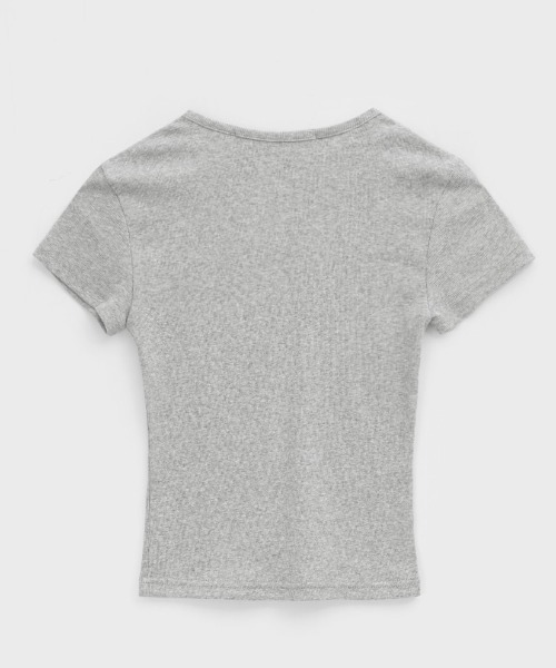 BLACKUP（ブラックアップ）の「[MADE] チーターリブラウンドネック半袖Tシャツ（Tシャツ/カットソー・レディース・グレー/ブラック/ホワイト・ONESIZE）」の7枚目の写真