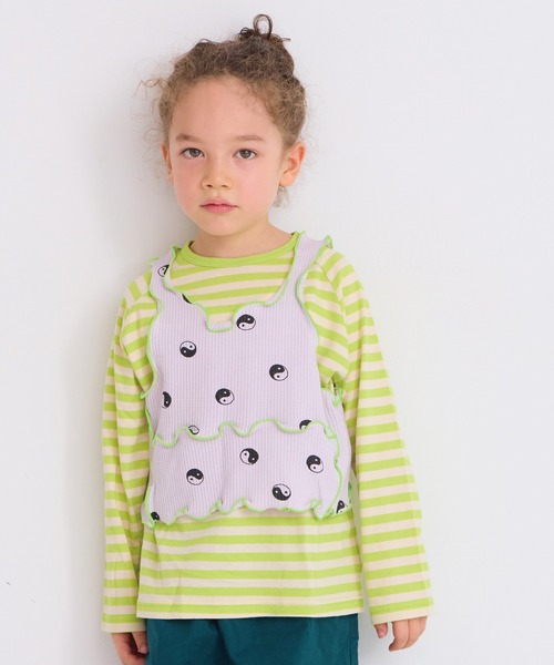 HOGAN RANCH WEAR（ホーガンランチウエア）の「ワッフルメロータンクトップ（タンクトップ・キッズ・ラベンダー/ミント/グリーン/ピンク/ライトグレー/ライトブルー/オフホワイト・S/M/L/LL）」の3枚目の写真