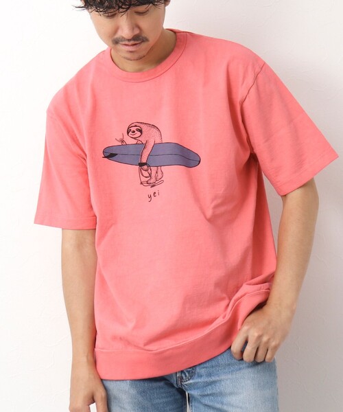 NOLLEY’S(ノーリーズ)の「【STONEWOLD】別注スウェットTシャツ ナマケモノ(Tシャツ/カットソー・メンズ・ホワイト/チャコールグレー/レッド/グレイッシュベージュ・S/M/L)」の4枚目の写真